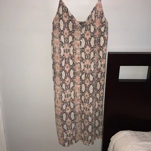 Pink snakeskin midi dress